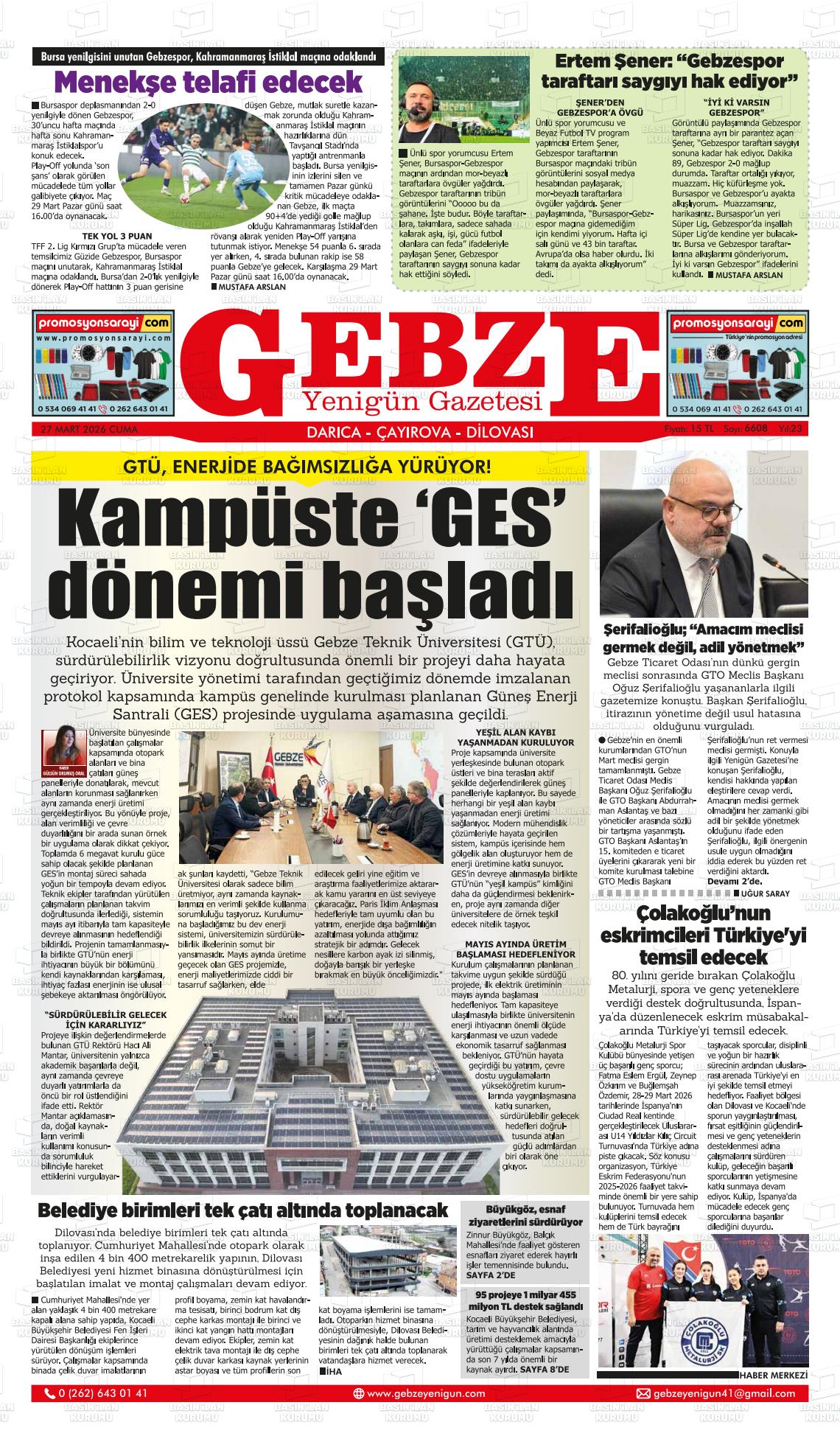 Kocaeli Gebzeyenigun 27.03.2026