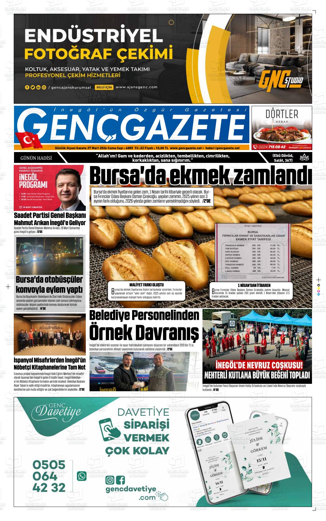 Bursa Gencgazete 27.03.2026
