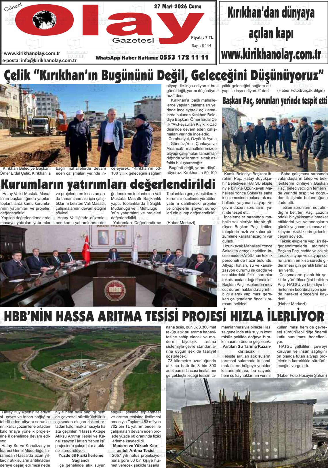 Hatay Guncelolay 27.03.2026