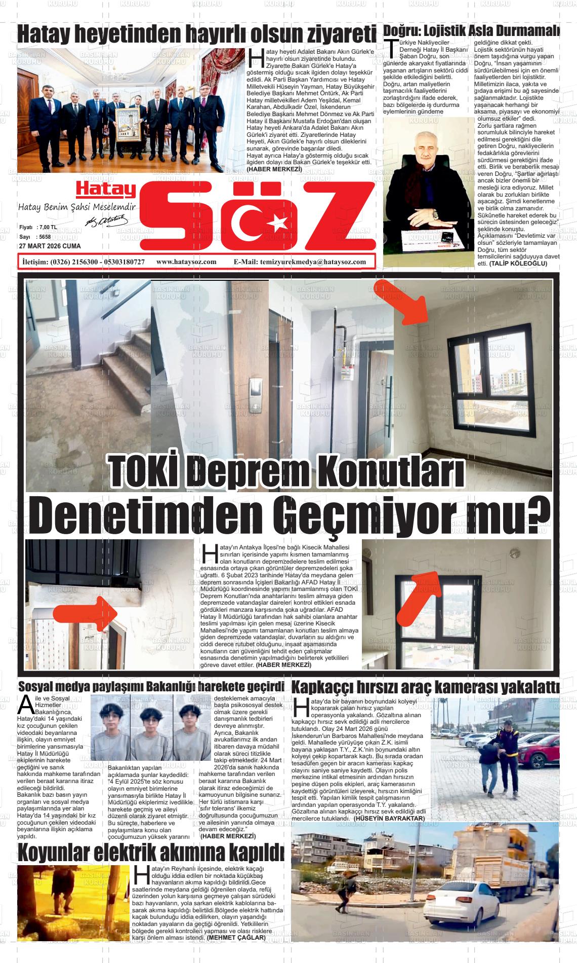 Hatay Soz 27.03.2026