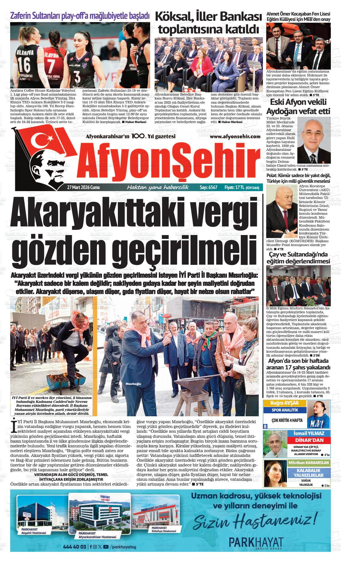 Afyonkarahisar Hisar 27.03.2026