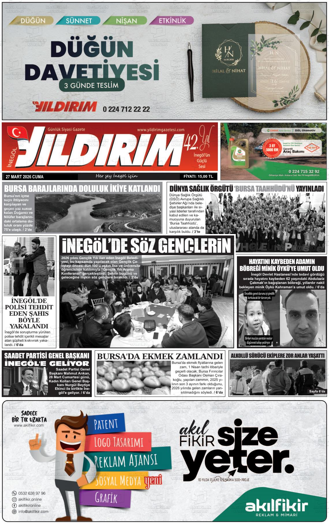Bursa Inegolyildirim 27.03.2026
