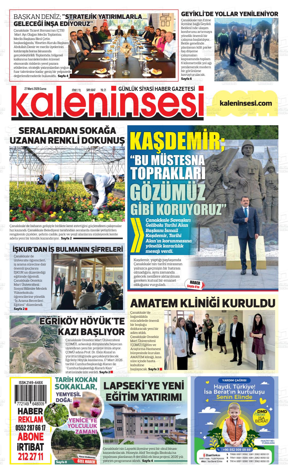 Canakkale Kaleninsesi 27.03.2026