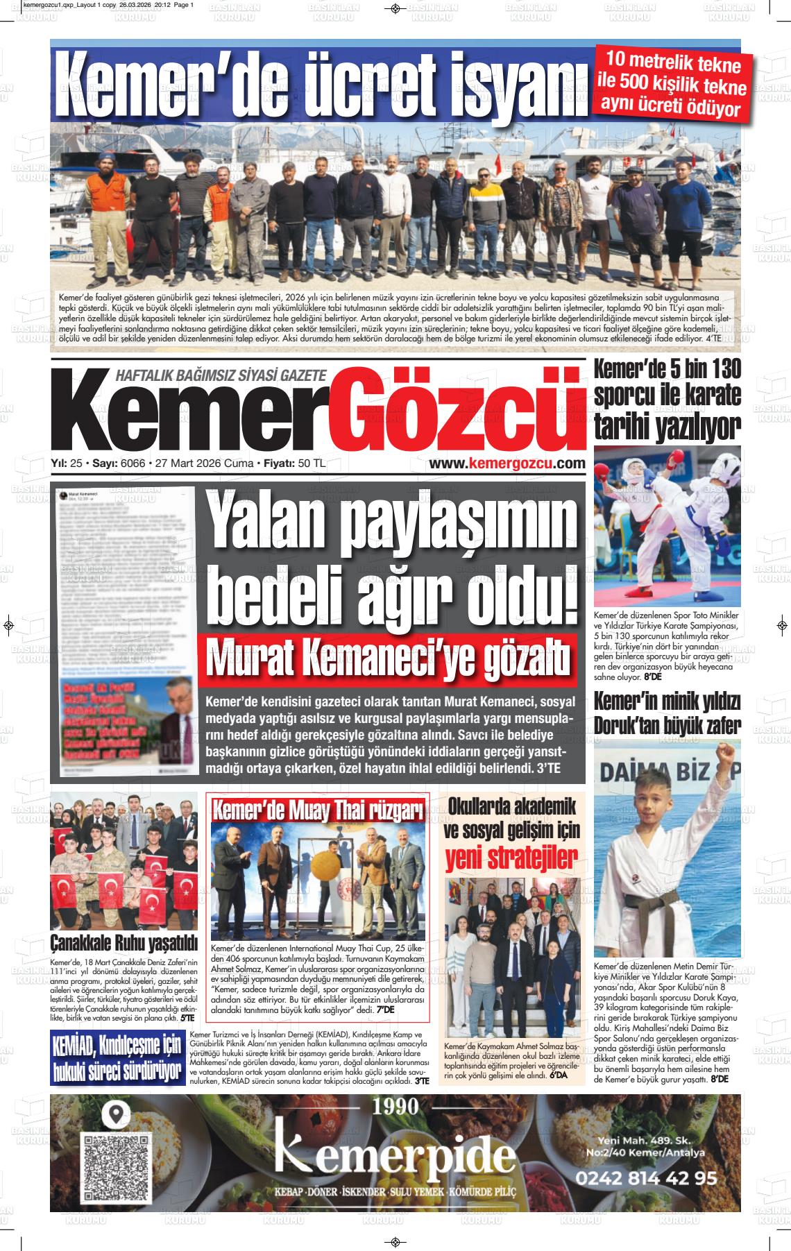 Antalya Kemergozcu 27.03.2026