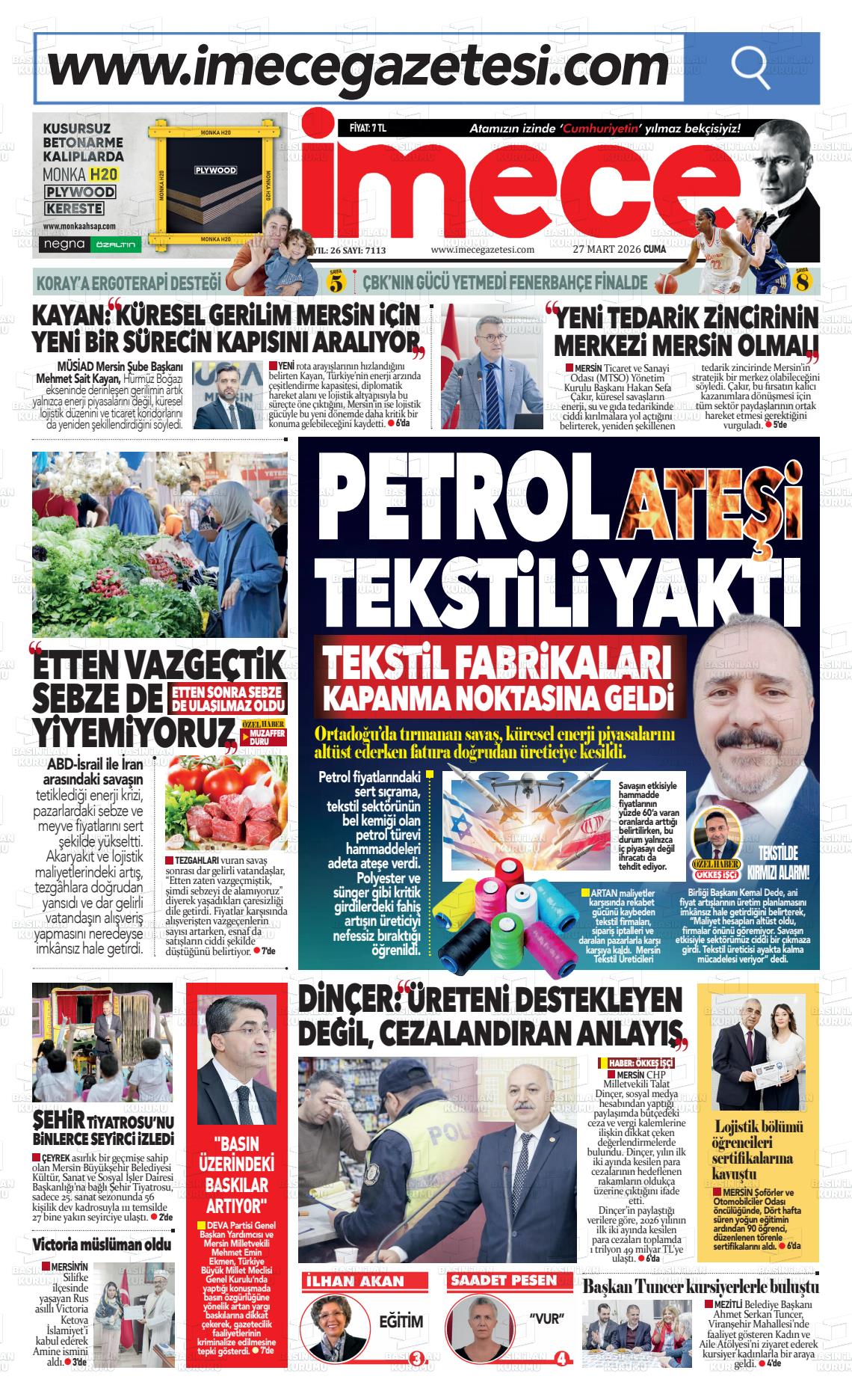 Mersin Imece 27.03.2026