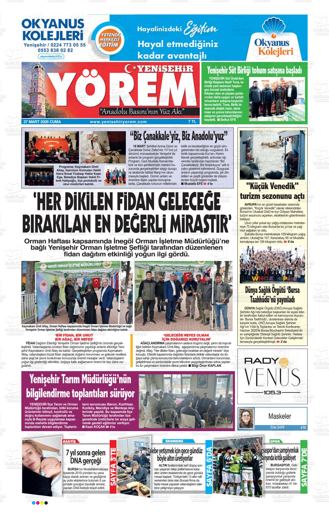 Bursa Yenisehiryorem 27.03.2026