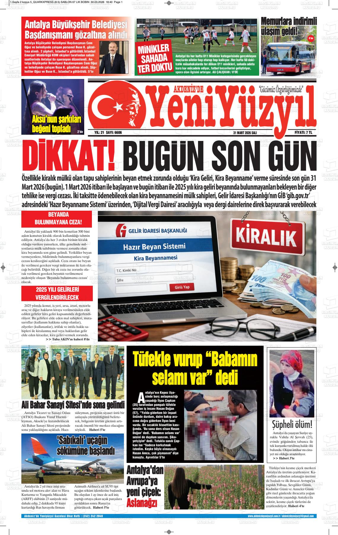 Antalya Akdenizdeyeniyuzyil 31.03.2026
