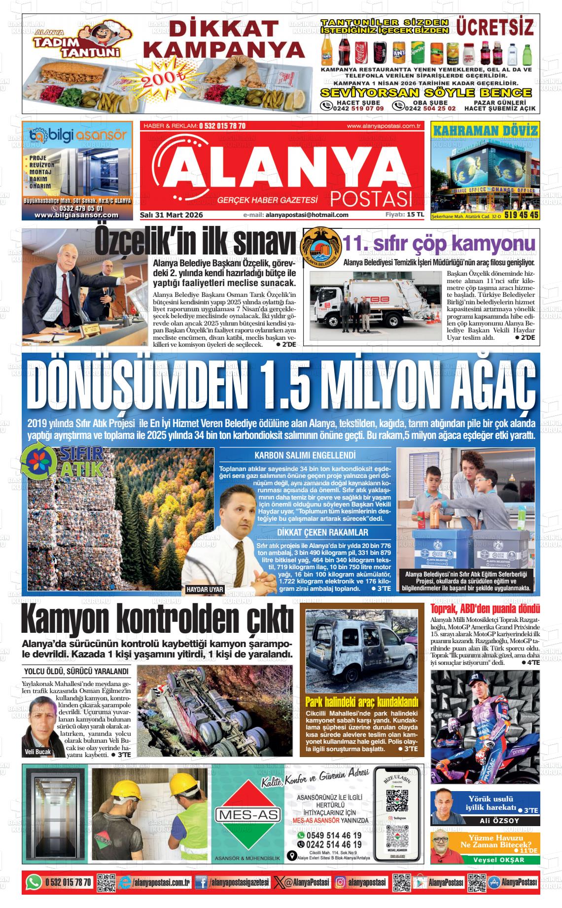 Antalya Alanyapostasi 31.03.2026