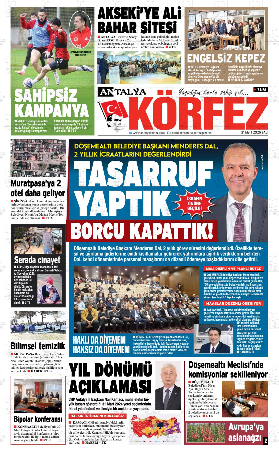 Antalya Korfez 31.03.2026