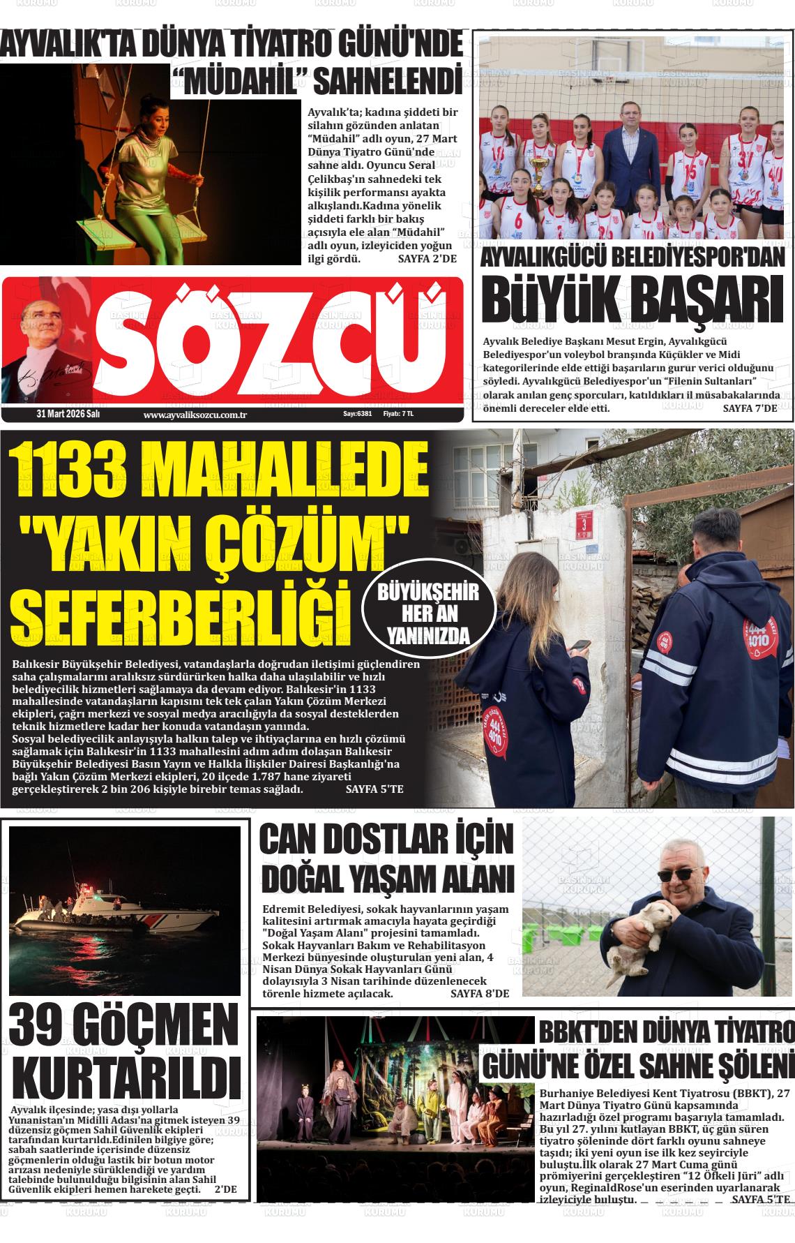 Balikesir Ayvaliksozcu 31.03.2026