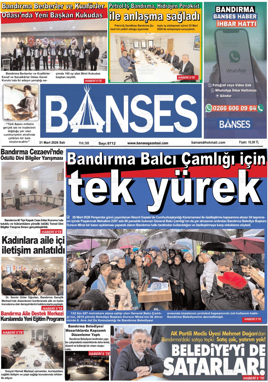 Balikesir Banses 31.03.2026