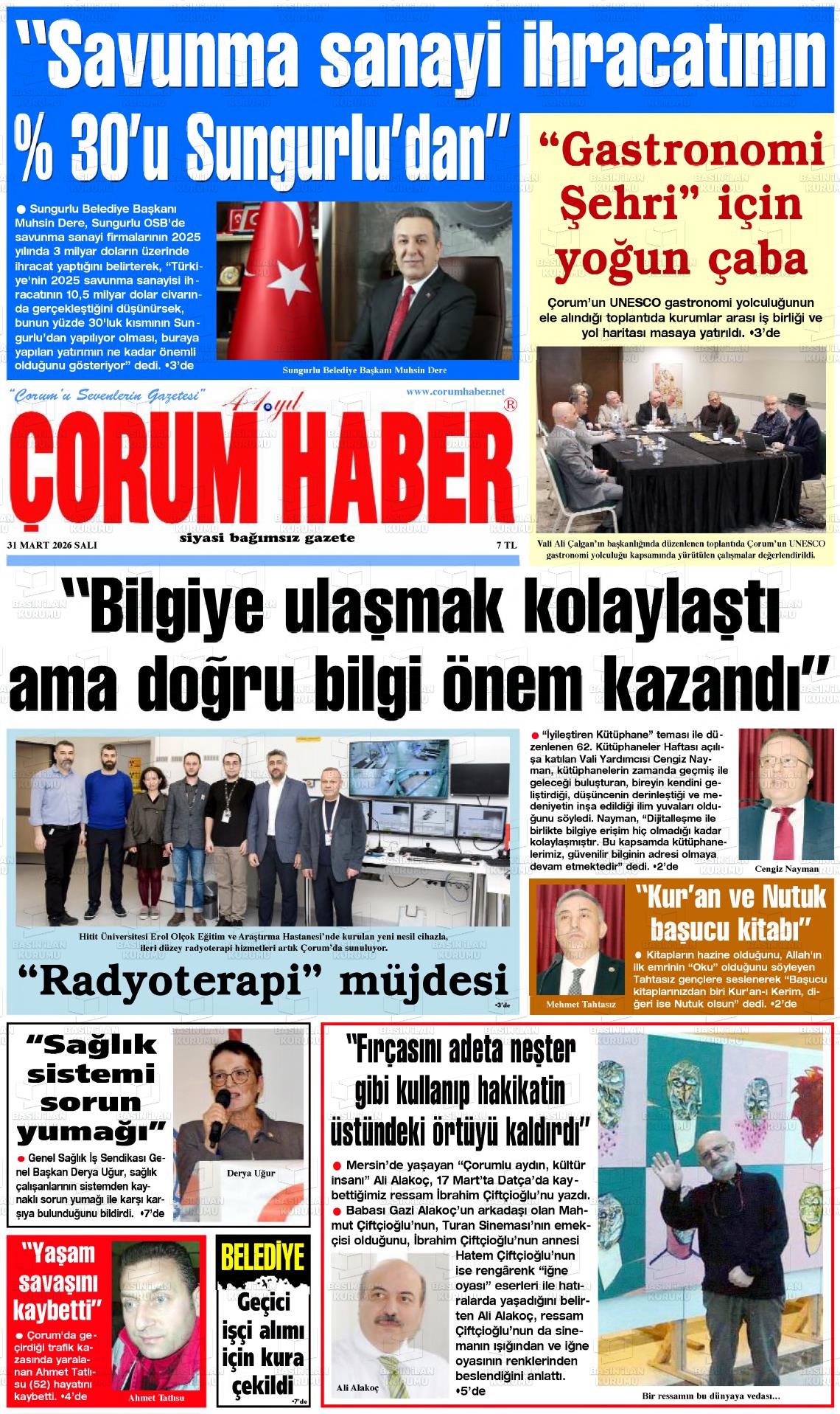 Corum Haber 31.03.2026