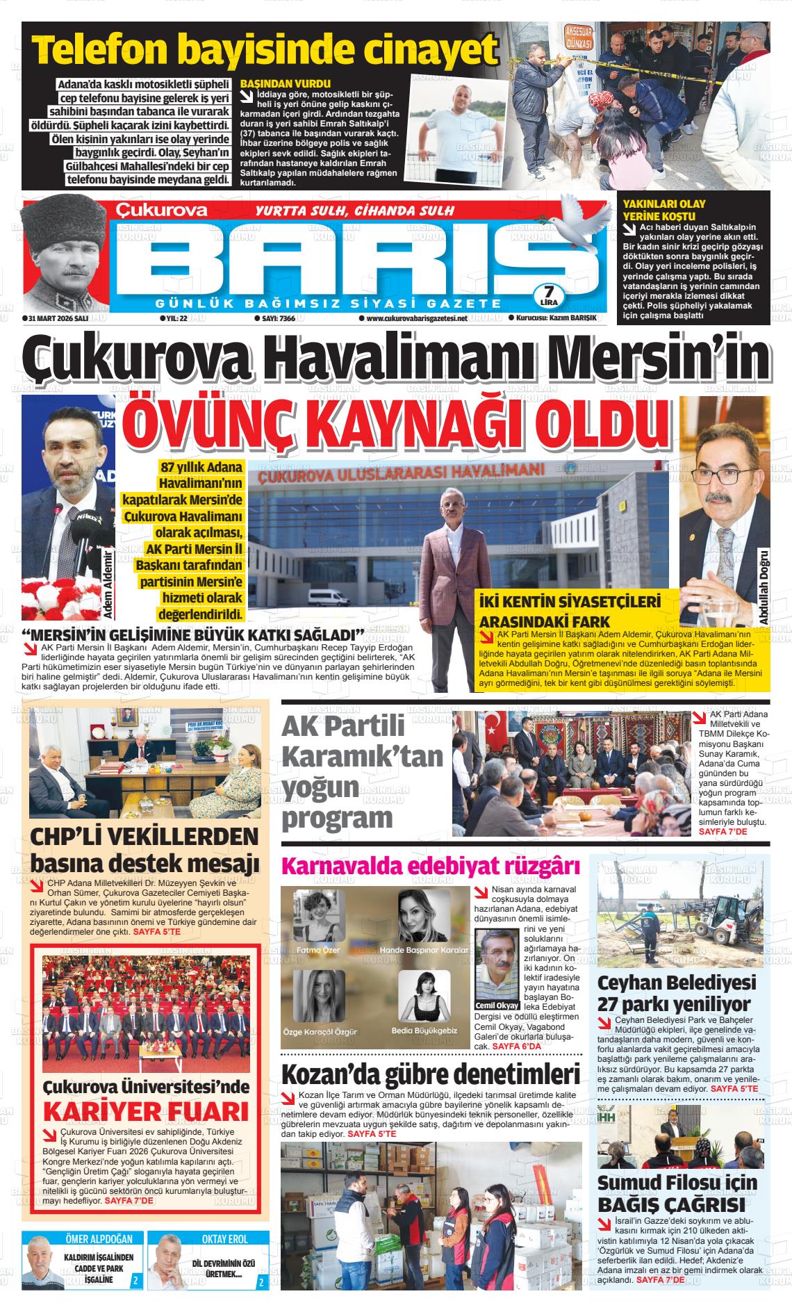 Adana Cukurovabaris 31.03.2026