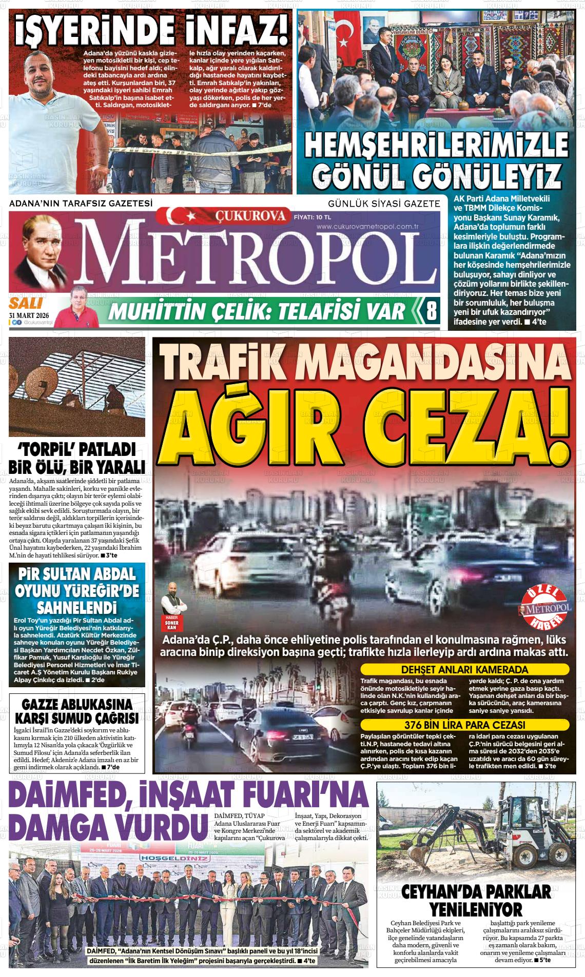 Adana Cukurovametropol 31.03.2026