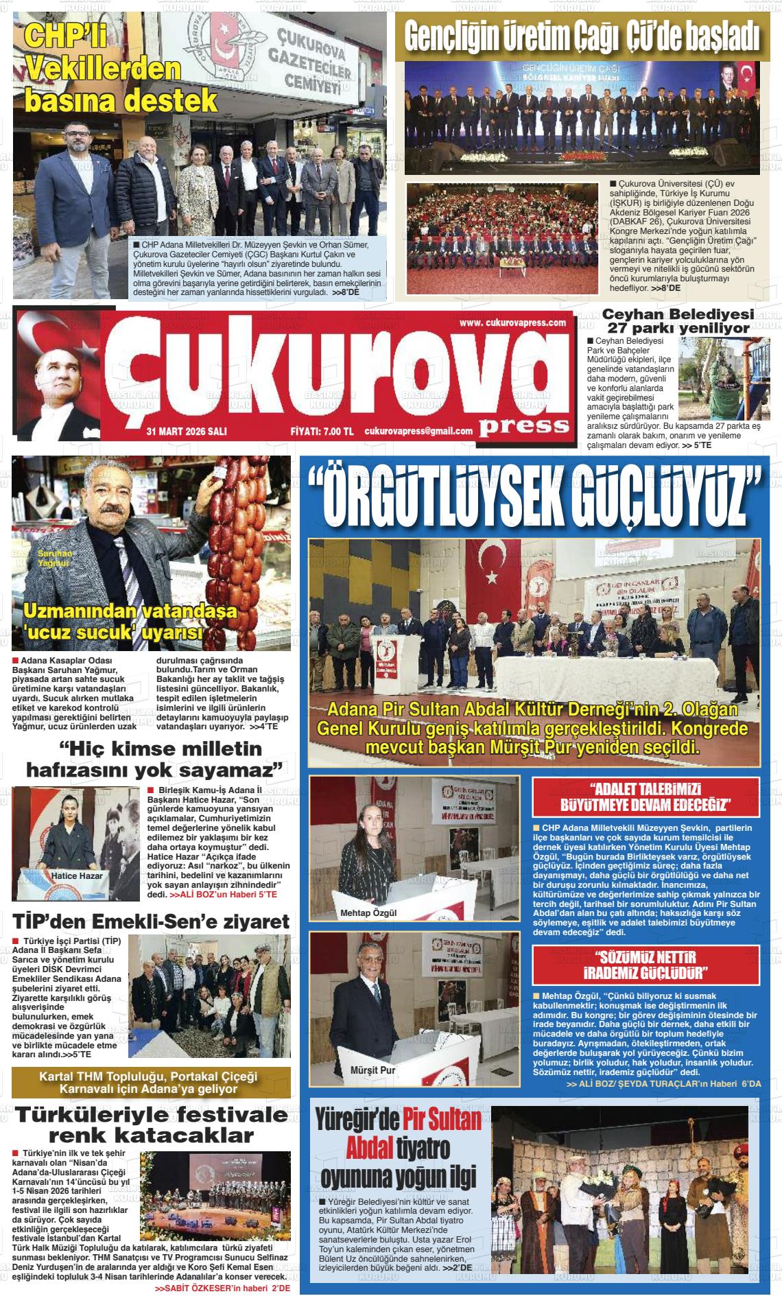 Adana Cukurovapress 31.03.2026