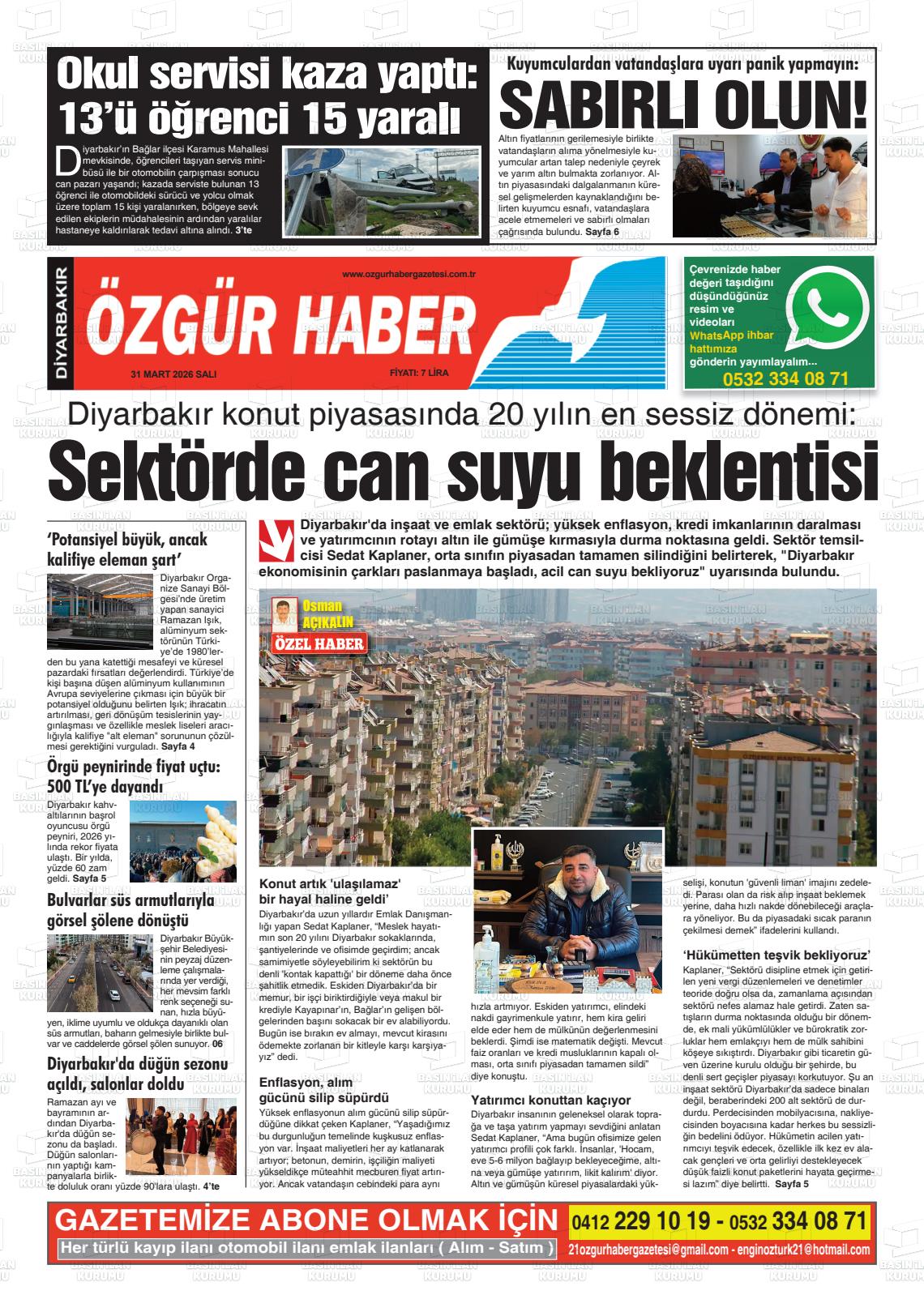 Diyarbakir Ozgurhaber 31.03.2026