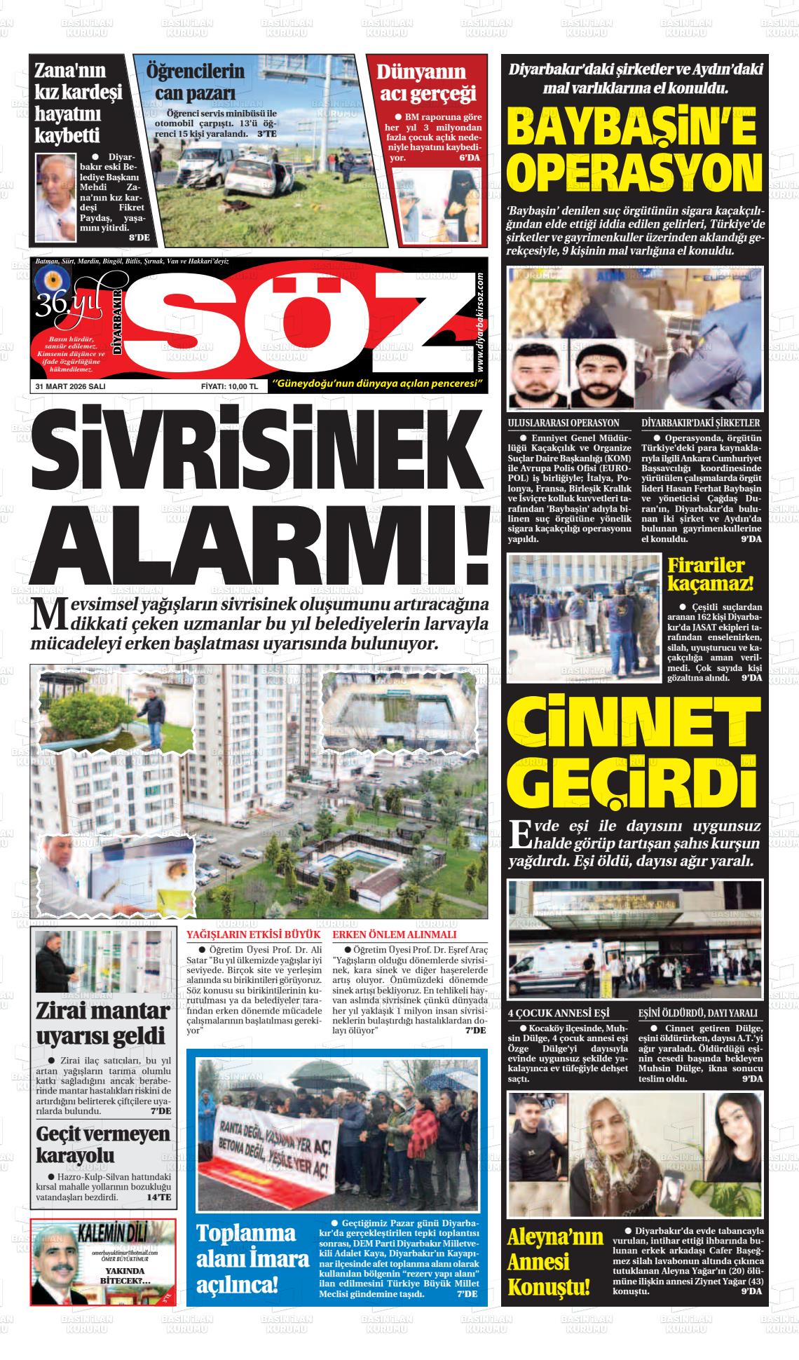 Diyarbakir Soz 31.03.2026