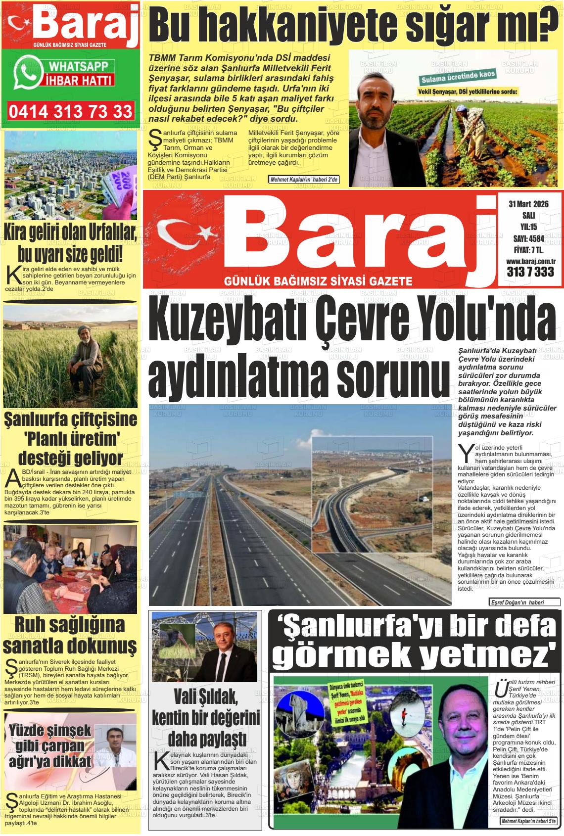 Sanliurfa Dundenbugunesafak 31.03.2026