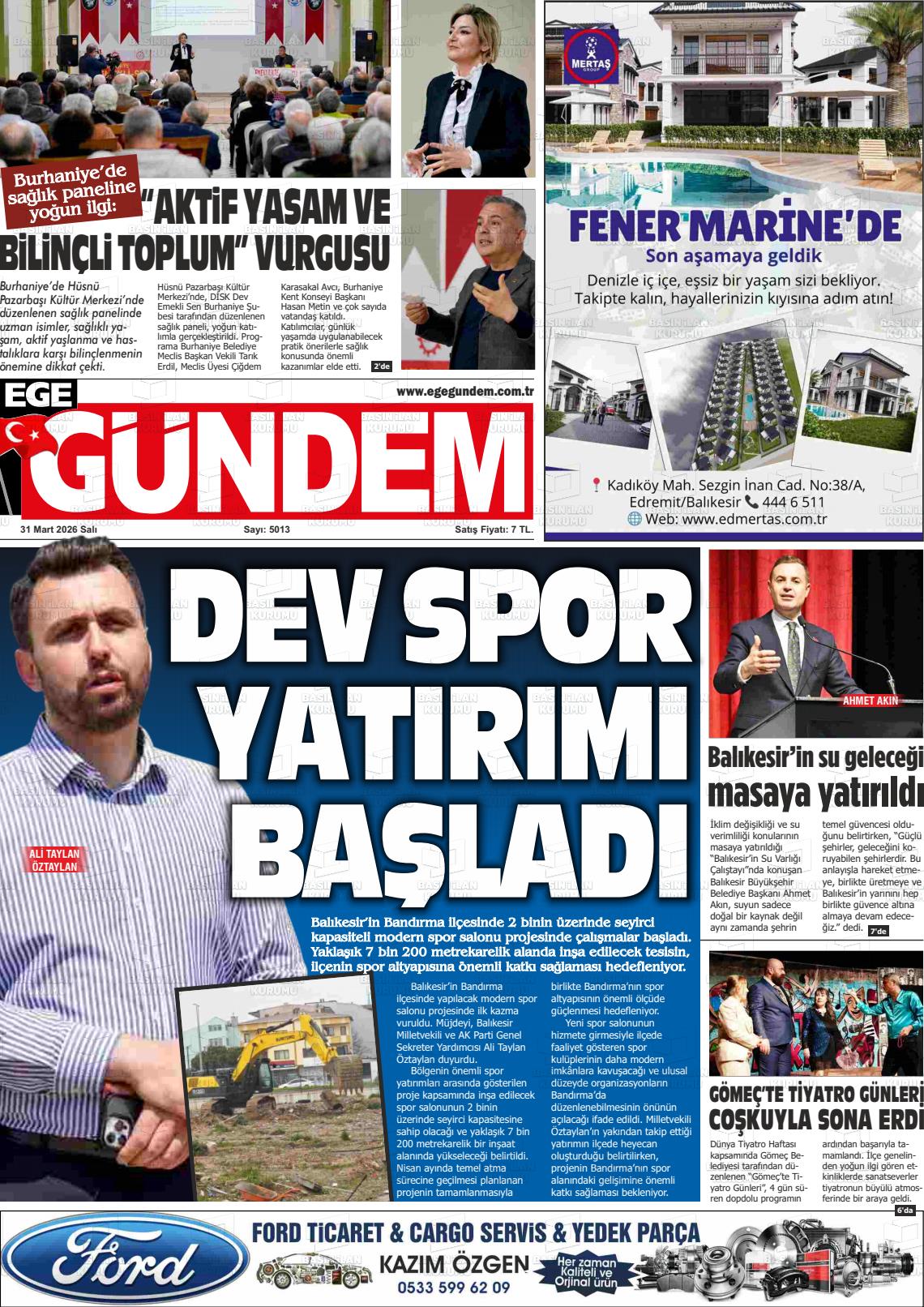 Balikesir Egegundem 31.03.2026