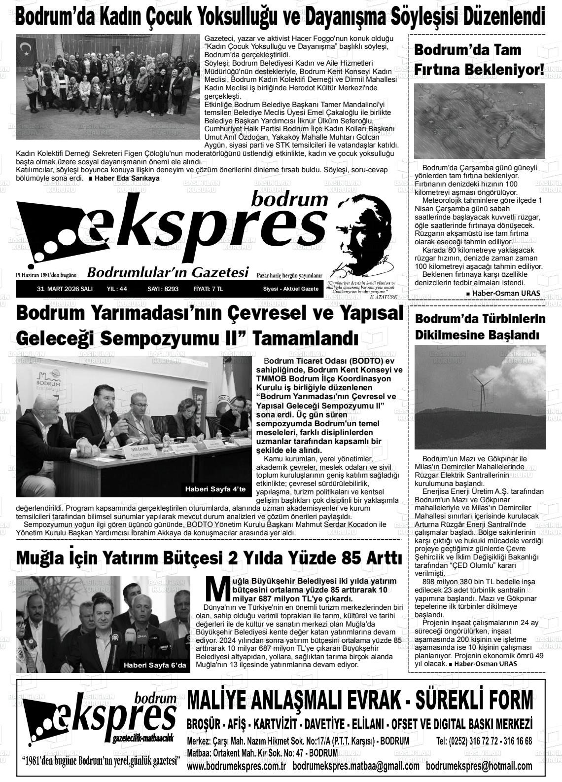 Mugla Ekspresbodrum 31.03.2026