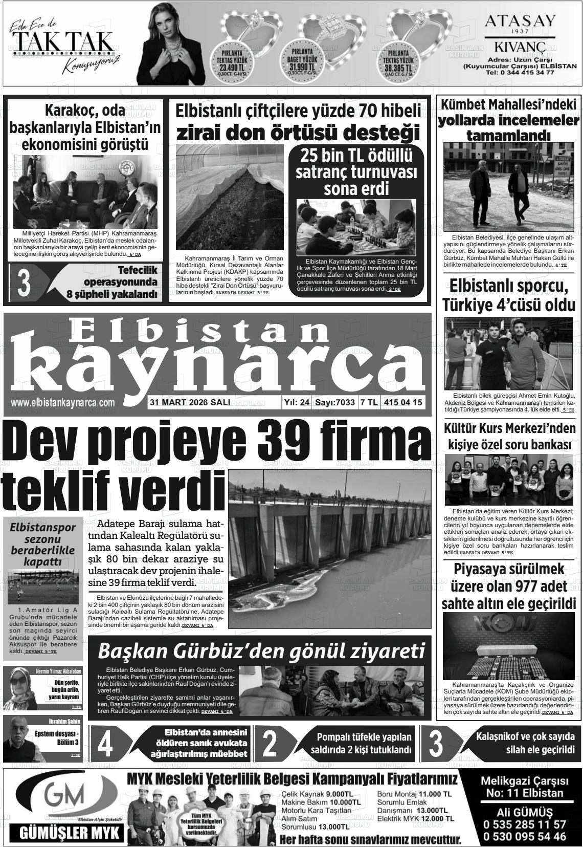 Kahramanmaras Elbistankaynarca 31.03.2026