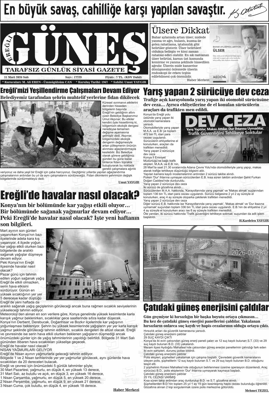 Konya Eregligunes 31.03.2026