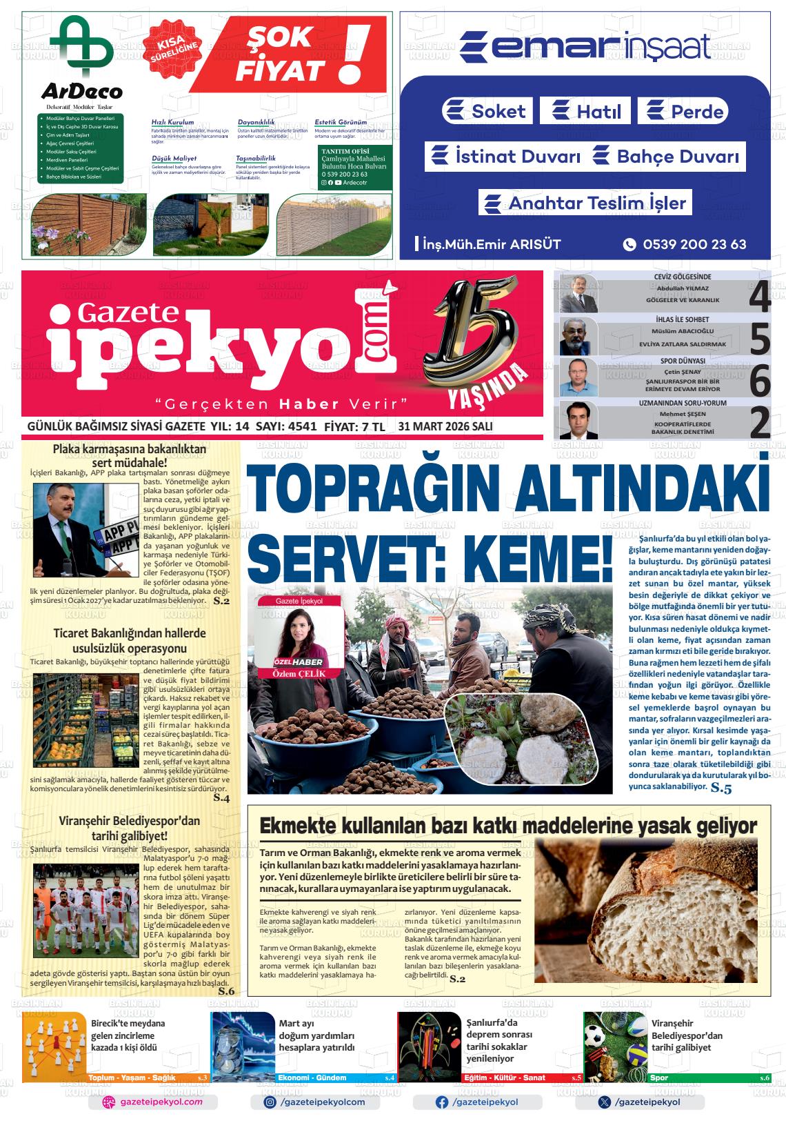 Sanliurfa Gazeteipekyol 31.03.2026