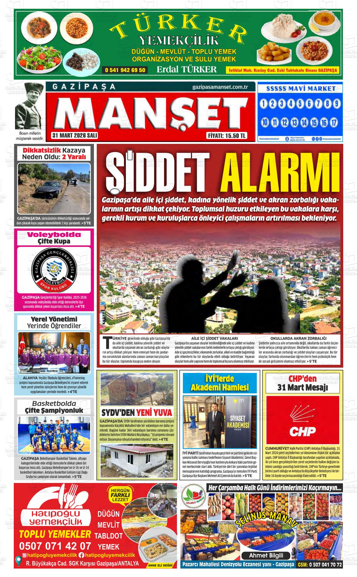 Antalya Gazipasamanset 31.03.2026