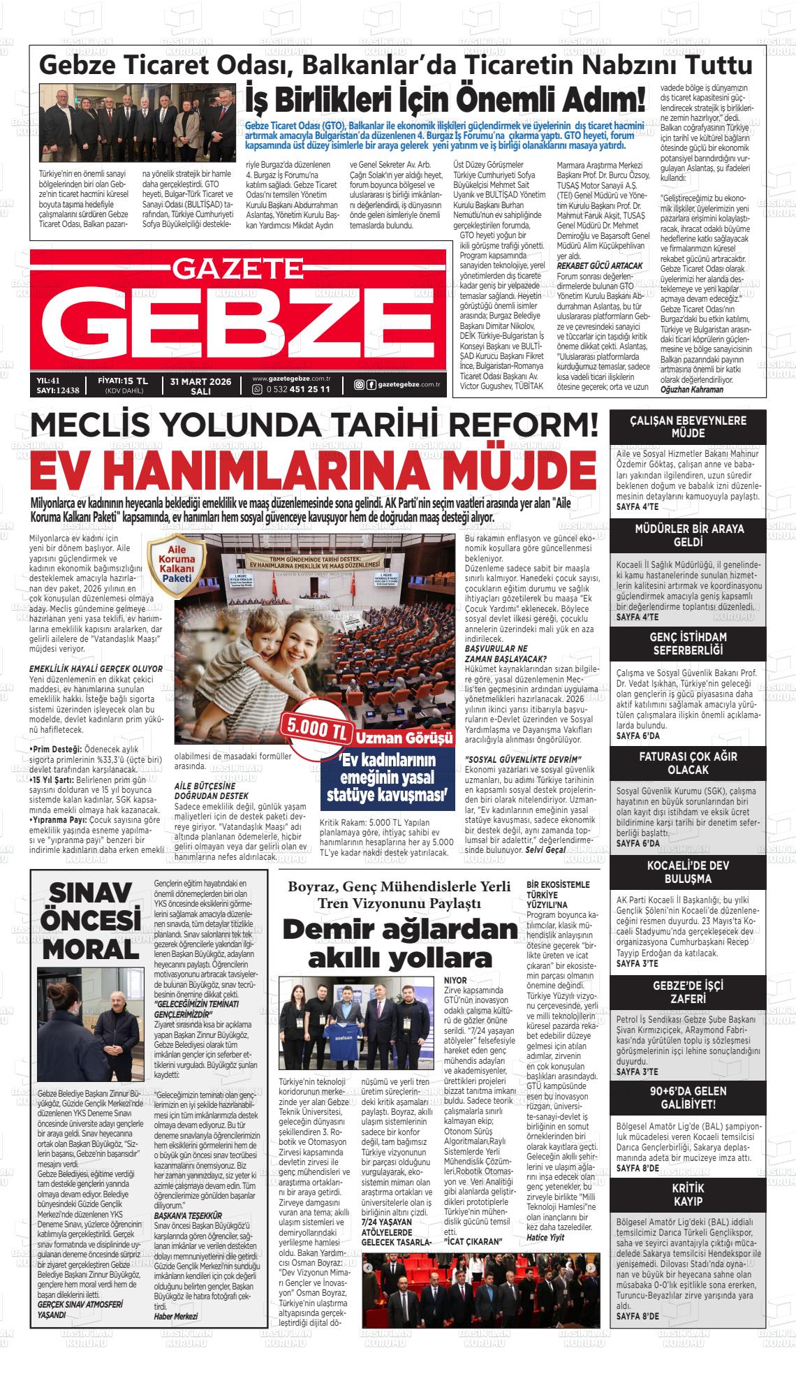Kocaeli Gebze 31.03.2026
