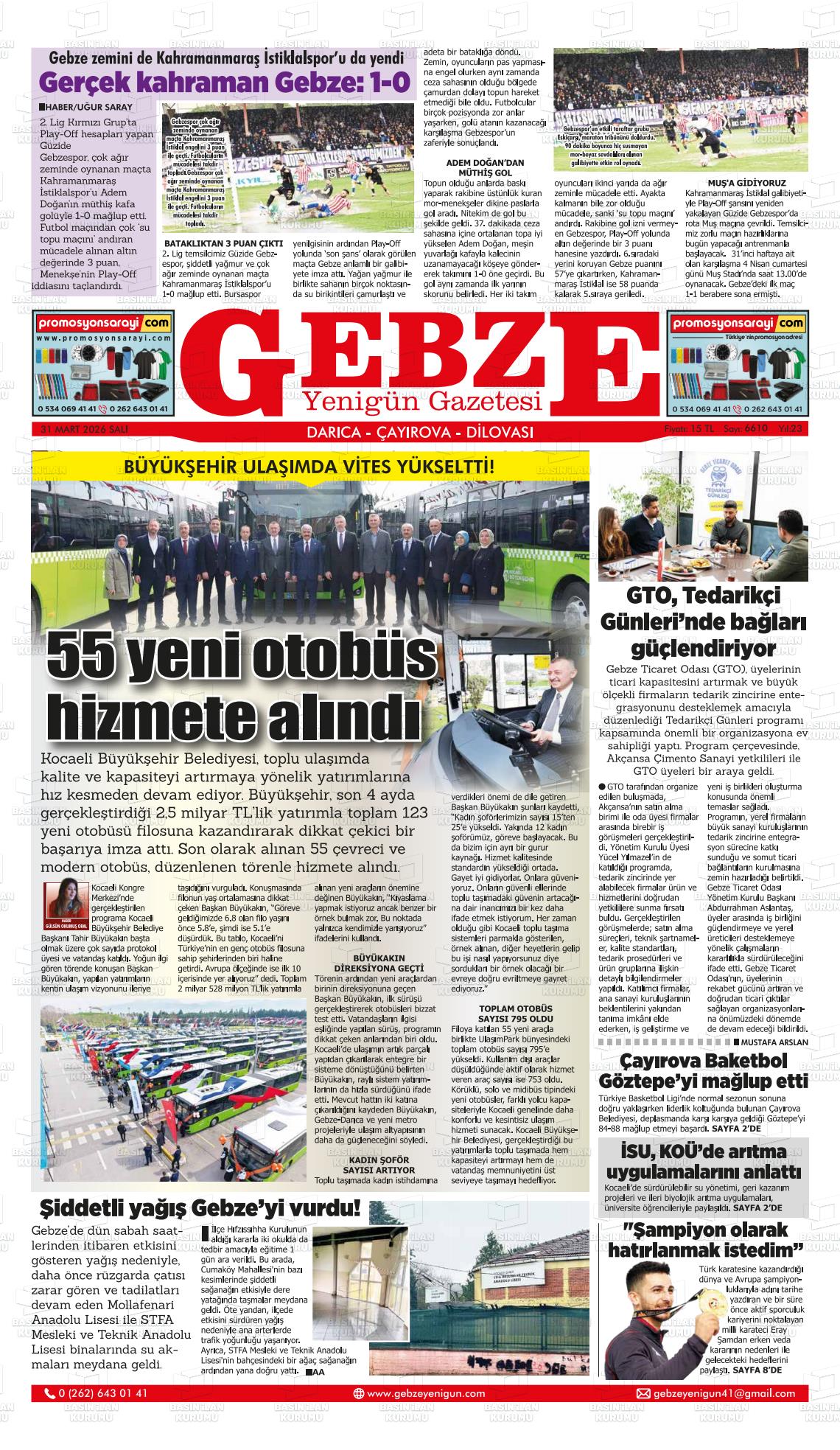 Kocaeli Gebzeyenigun 31.03.2026