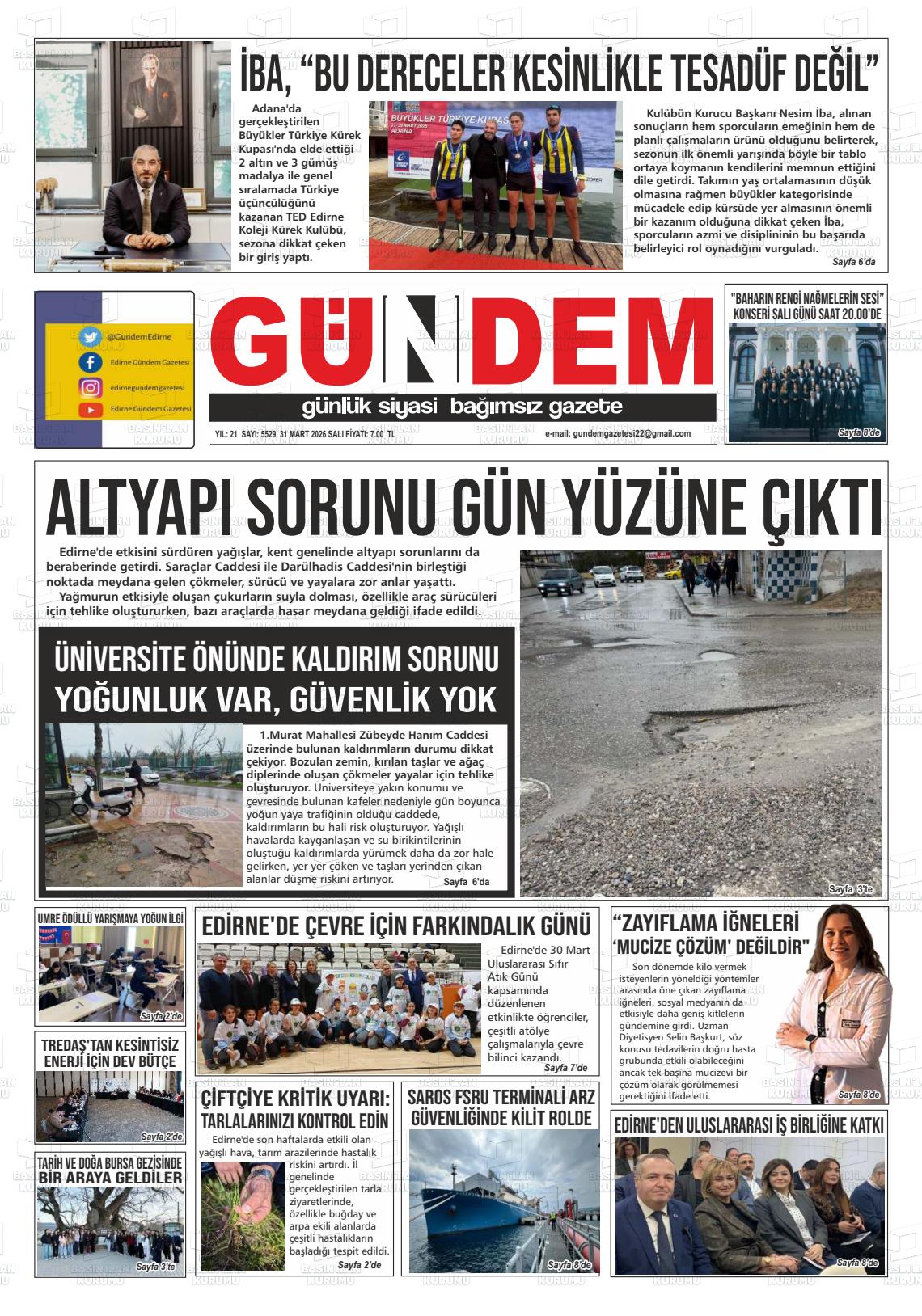 Edirne Gundem 31.03.2026