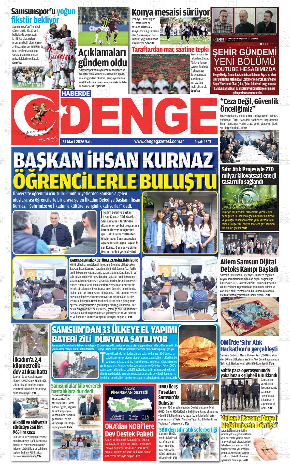 Samsun Haberdedenge 31.03.2026