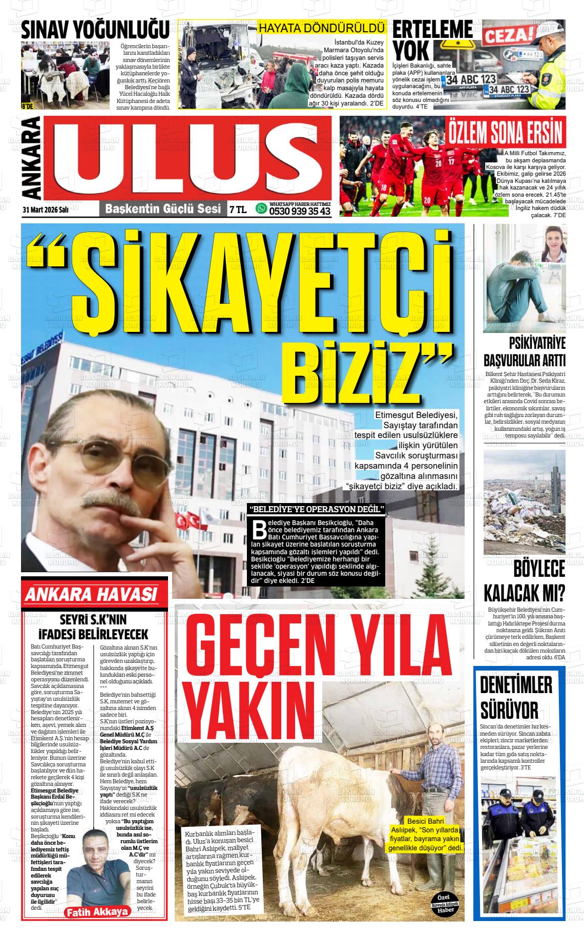 Ankara Habervaktim 31.03.2026