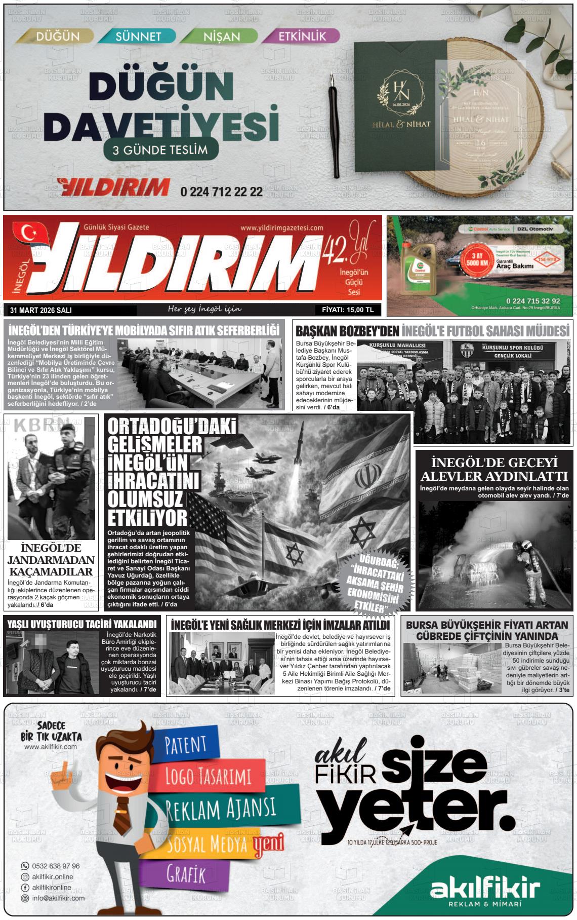 Bursa Inegolyildirim 31.03.2026