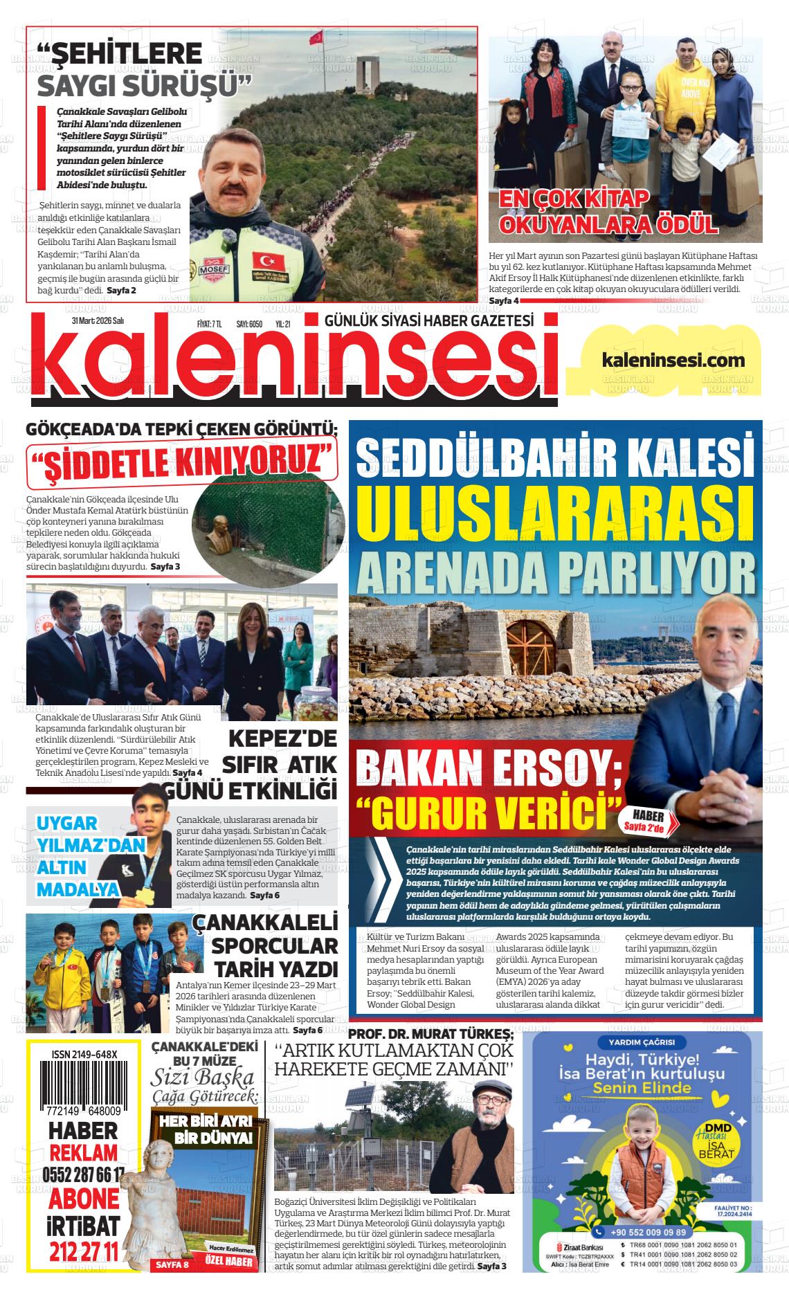 Canakkale Kaleninsesi 31.03.2026