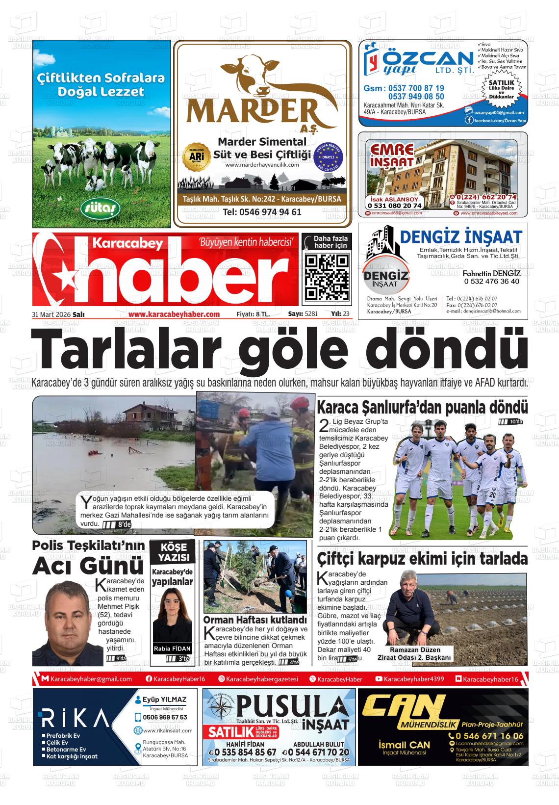 Bursa Karacabeyhaber 31.03.2026