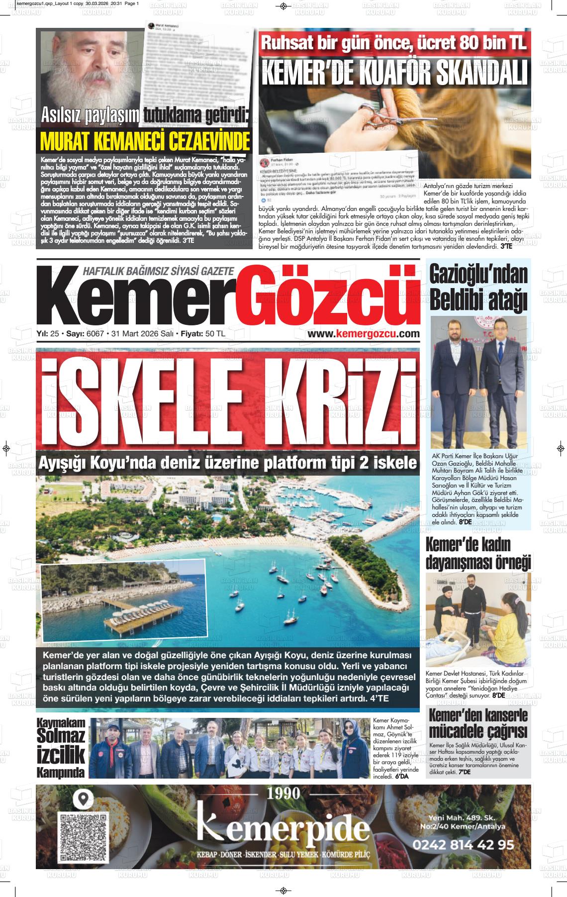 Antalya Kemergozcu 31.03.2026