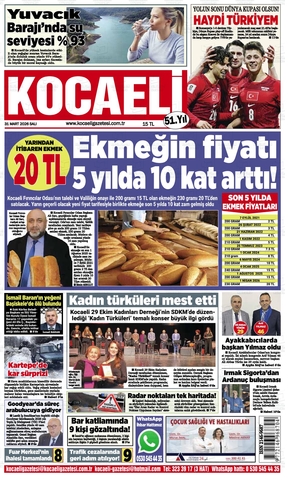 Kocaeli 31.03.2026