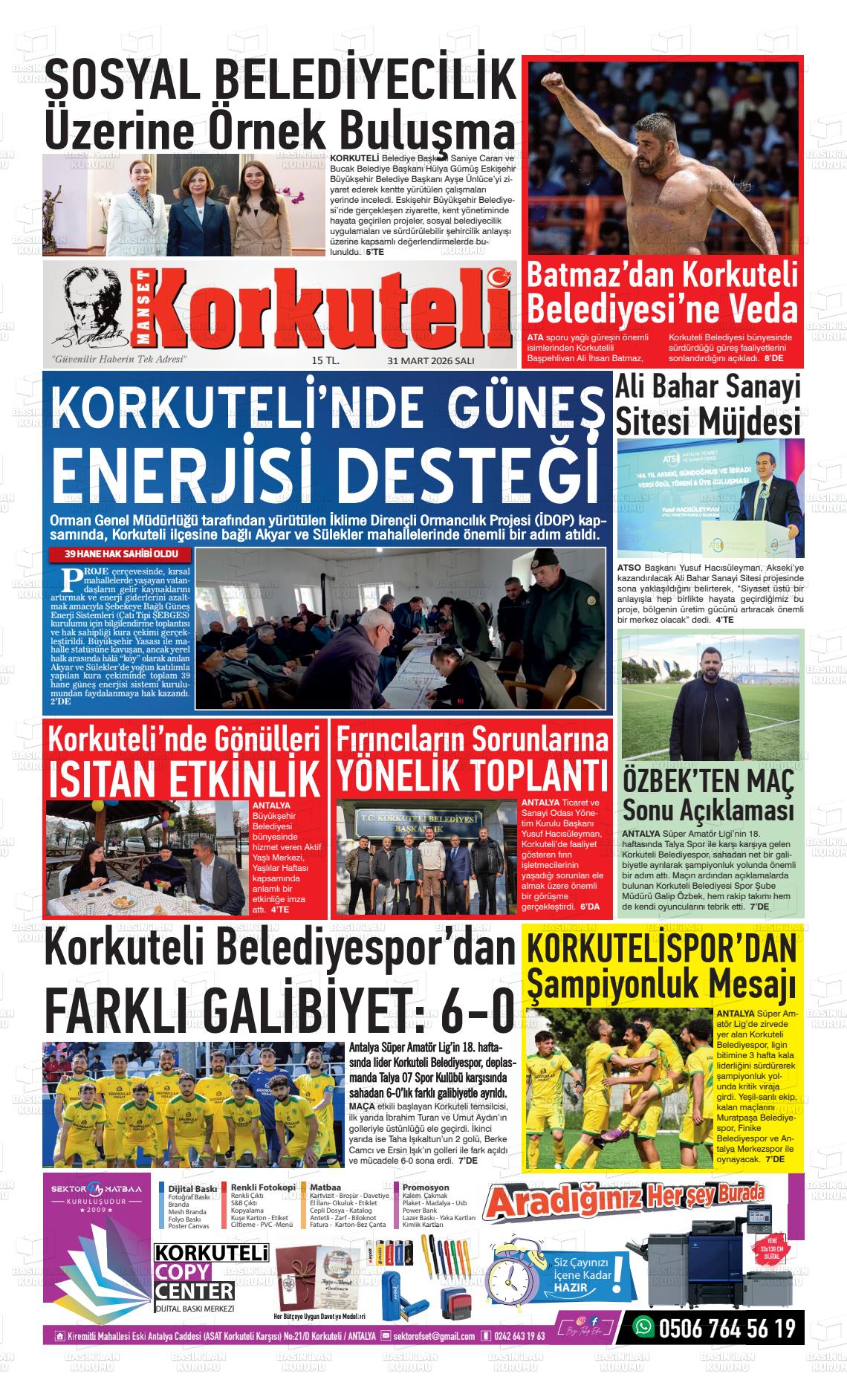 Antalya Korkutelimanset 31.03.2026