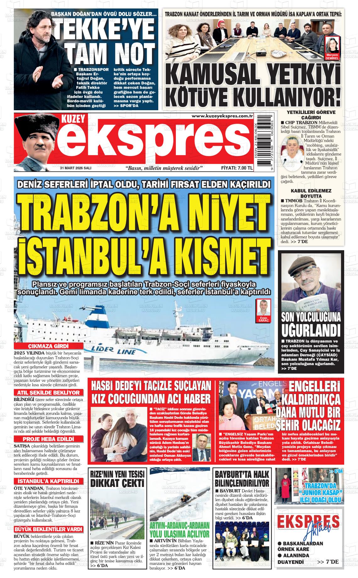 Trabzon Kuzeyekspres 31.03.2026