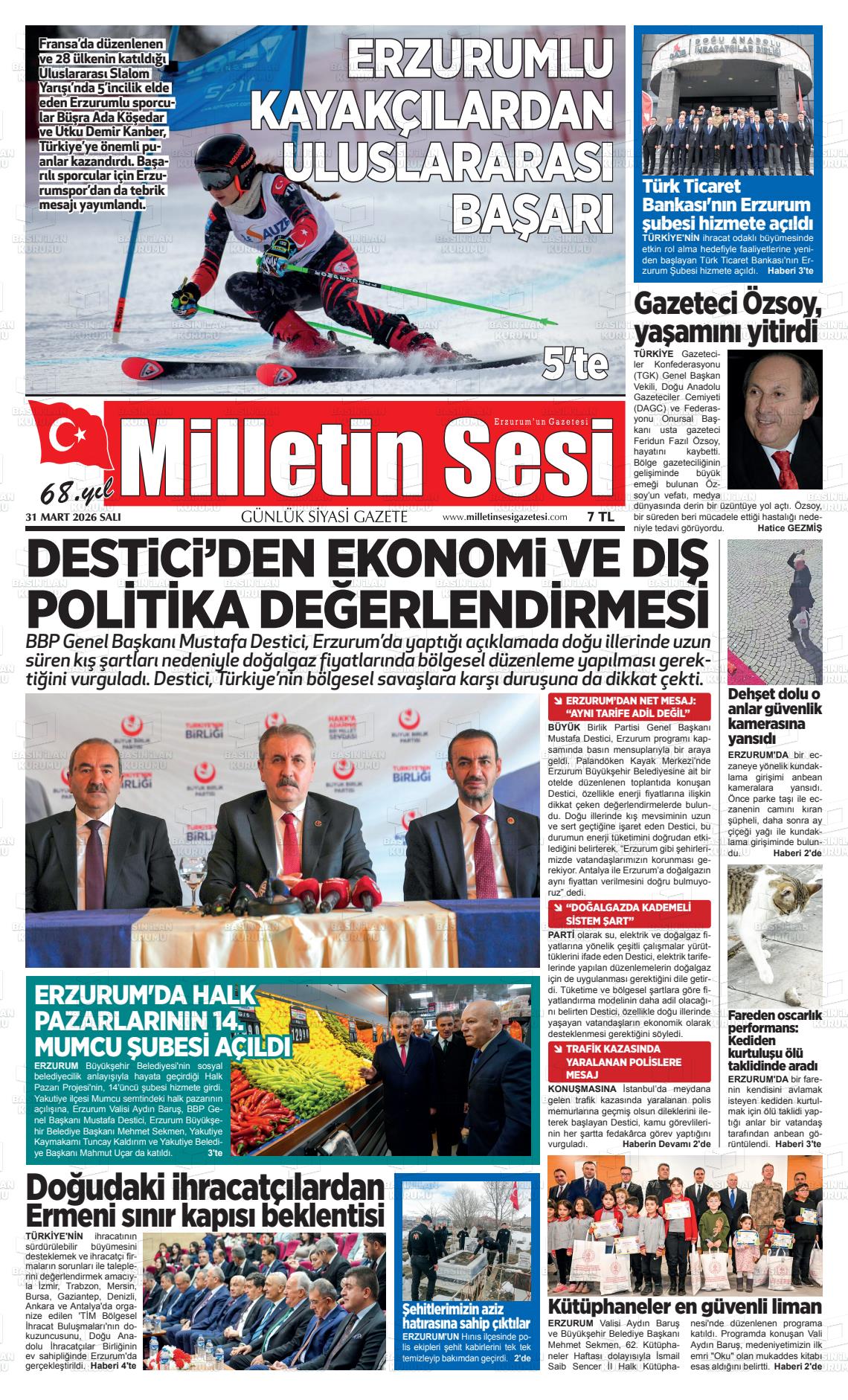 Erzurum Milletinsesi 31.03.2026