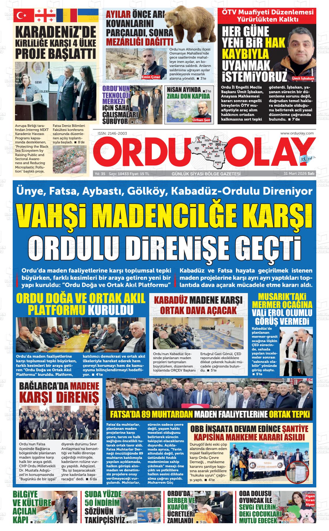 Ordu Olay 31.03.2026