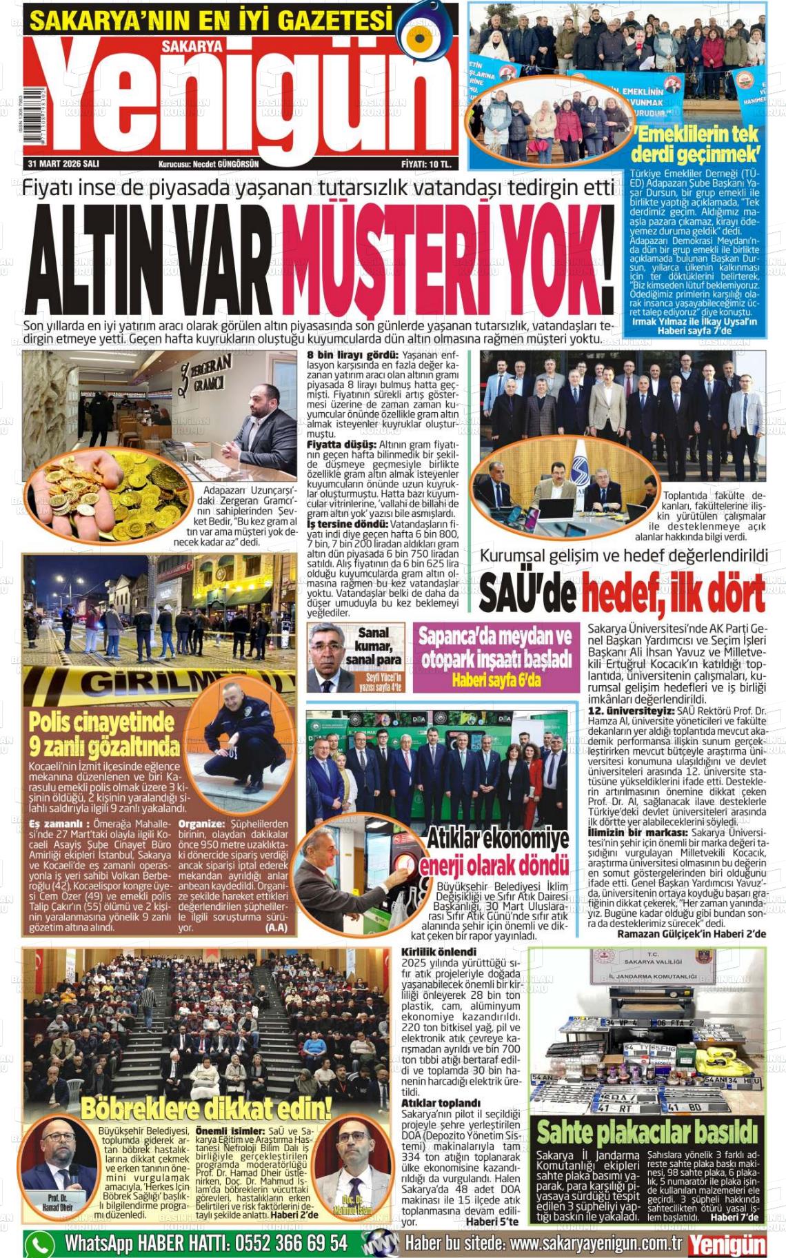 Sakarya Yenigun 31.03.2026