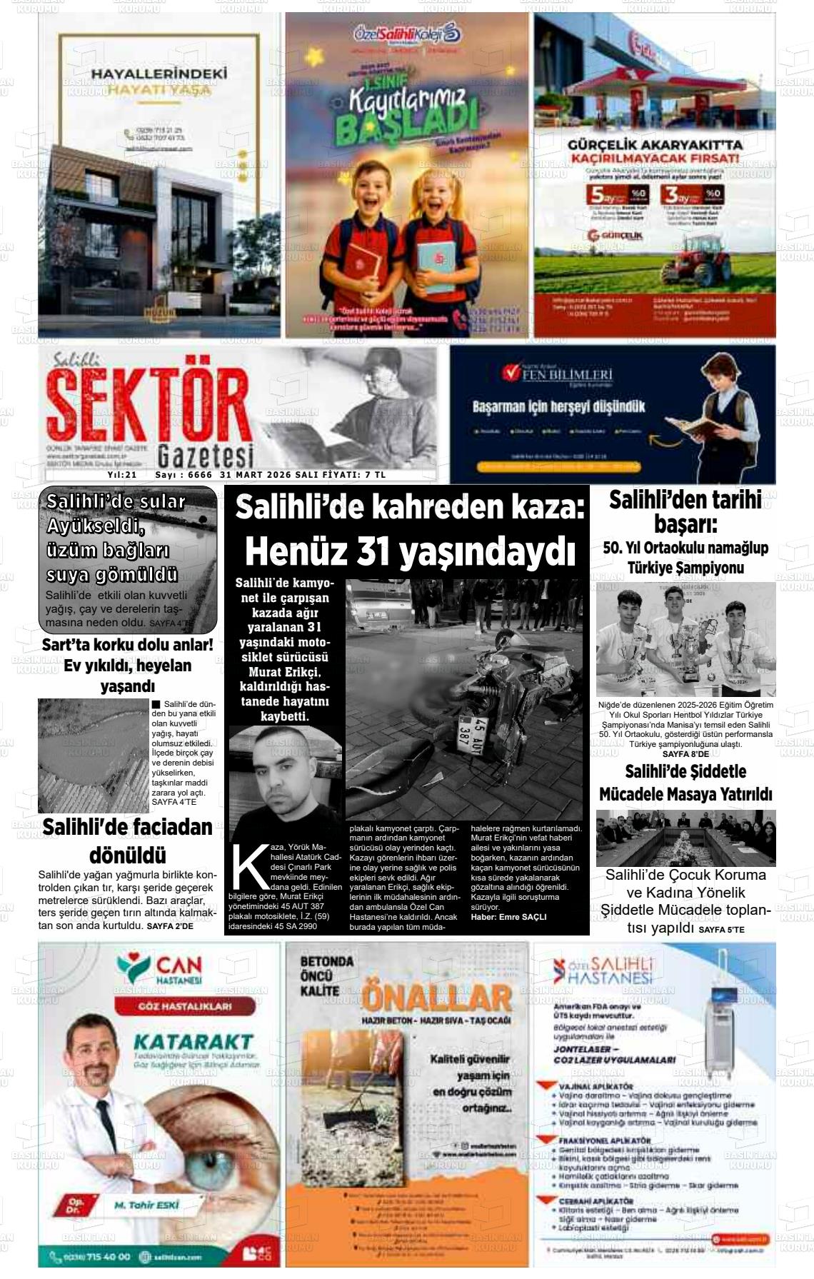 Manisa Salihlisektor 31.03.2026