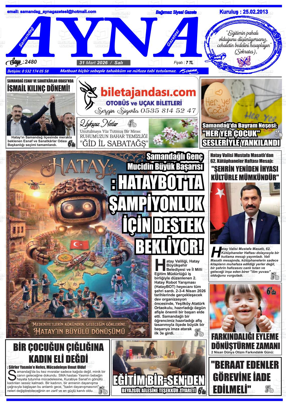 Hatay Samandagayna 31.03.2026