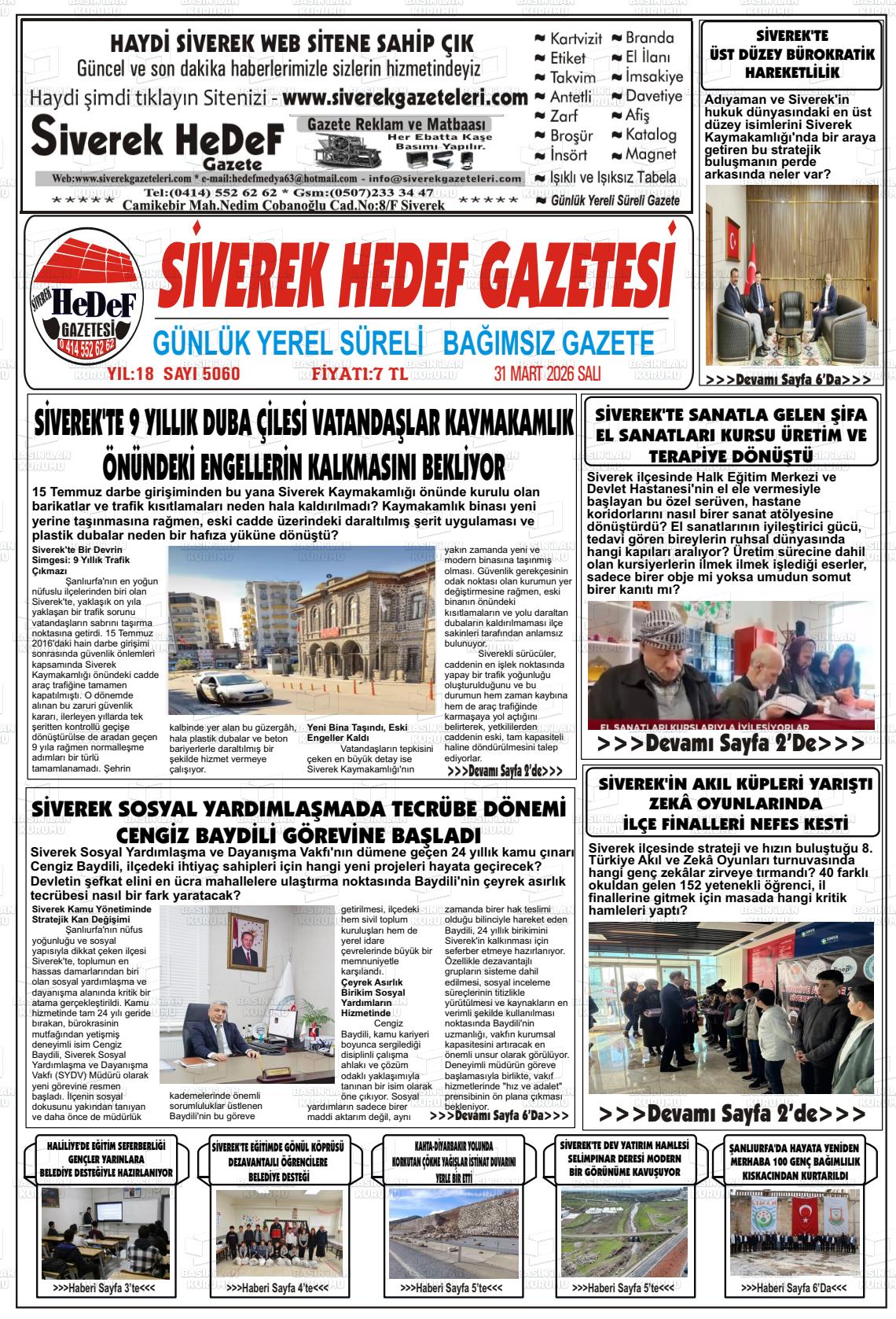 Sanliurfa Siverekhedef 31.03.2026