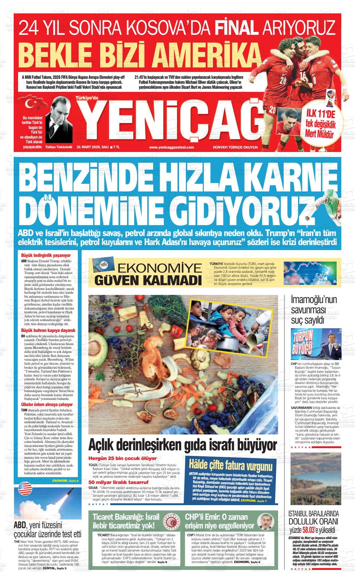 Istanbul Turkiyedeyenicag 31.03.2026