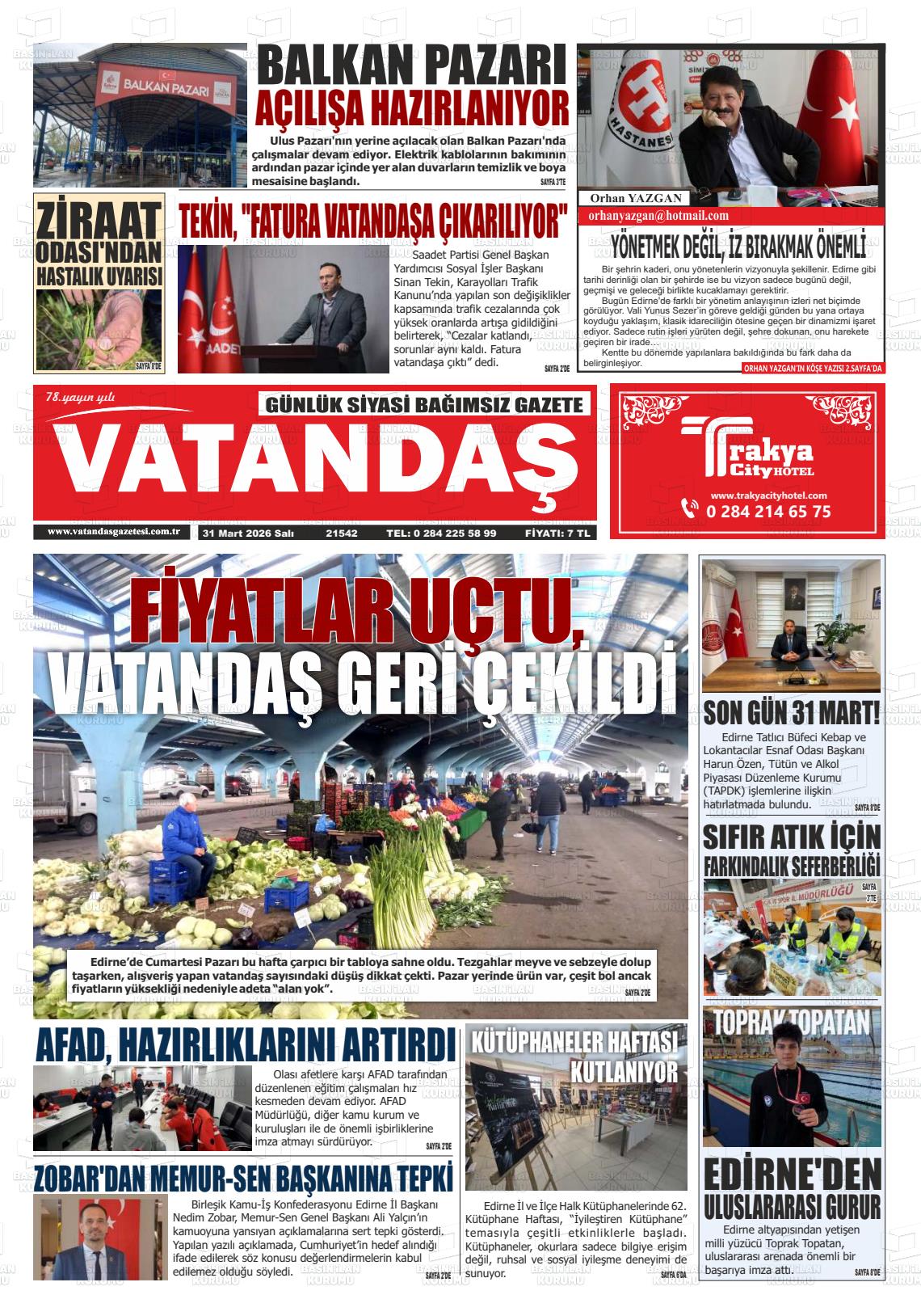 Edirne Vatandas 31.03.2026