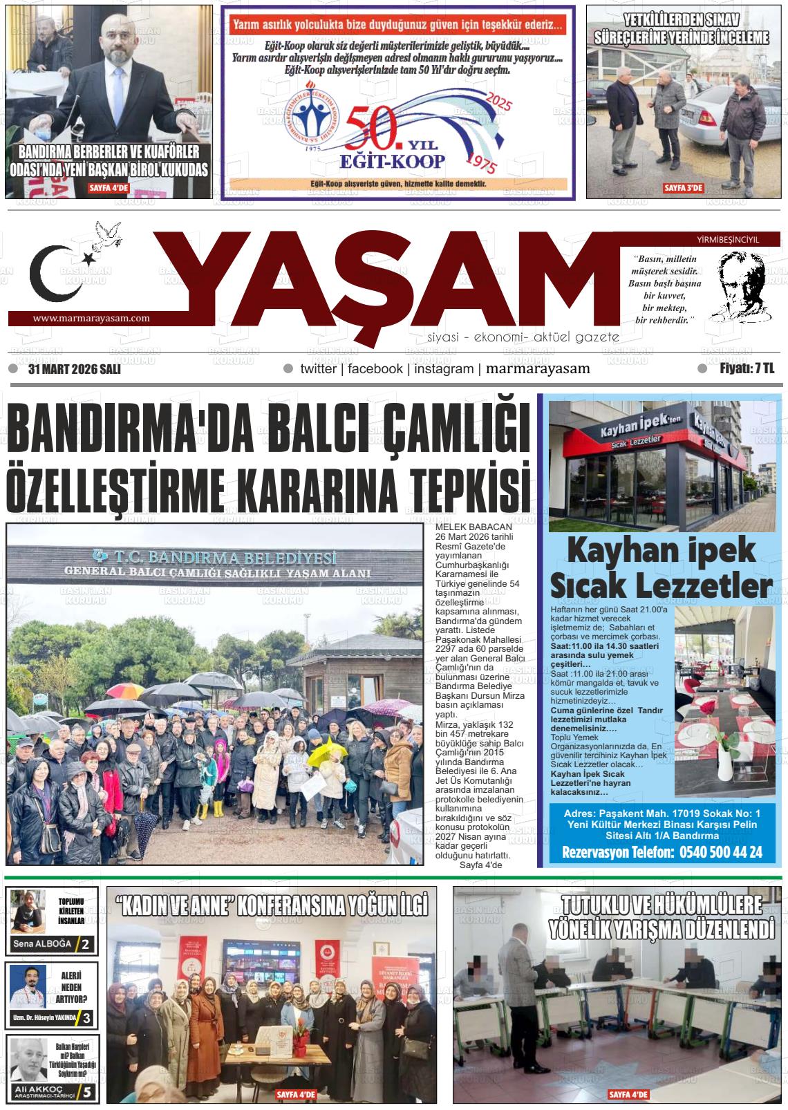 Canakkale Yasam 31.03.2026
