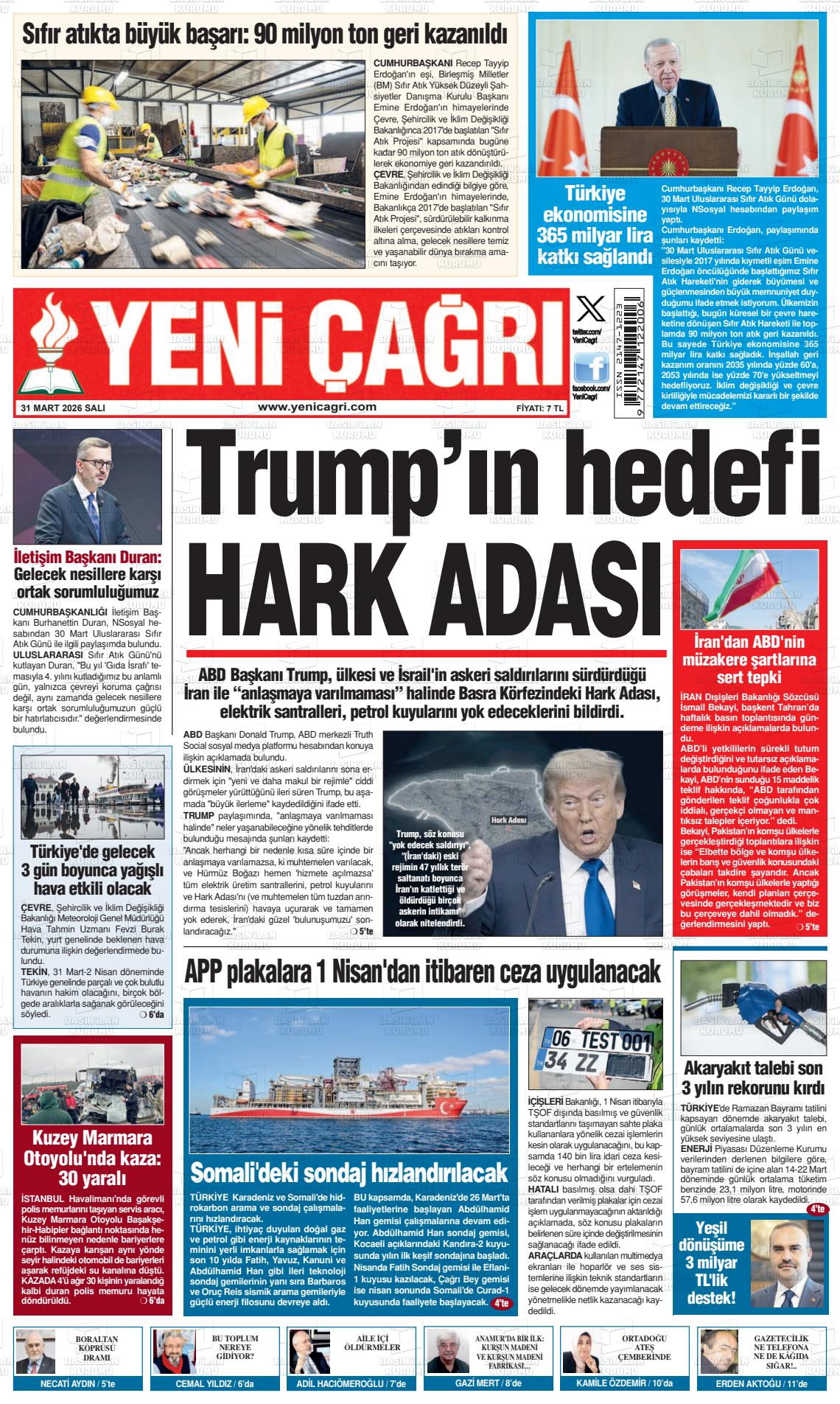 Istanbul Yenicagri 31.03.2026